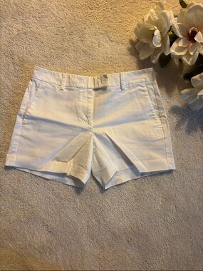 Ann Taylor White Tailored Bermuda Shorts